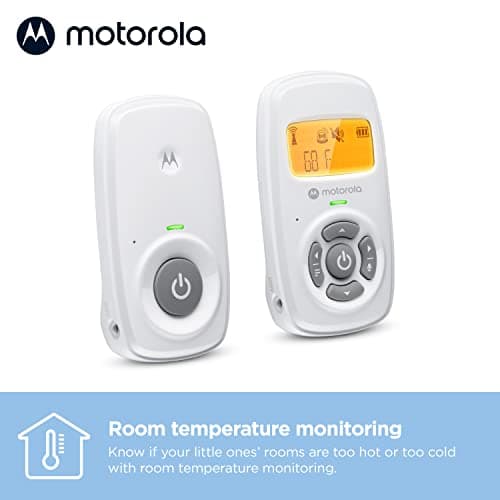 Motorola Nursery Baby Monitor Audio Only with LCD Screen, Long Range AM24, 2-Way Talk, Temperature Sensor, Portable Parent Unit 5