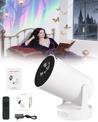 Projector for Books, With Wifi & Bluetooth, 4k HD, Auto Keystone, Low-Latency Mode and 180° Rotation Adapt to Reading or Gaming