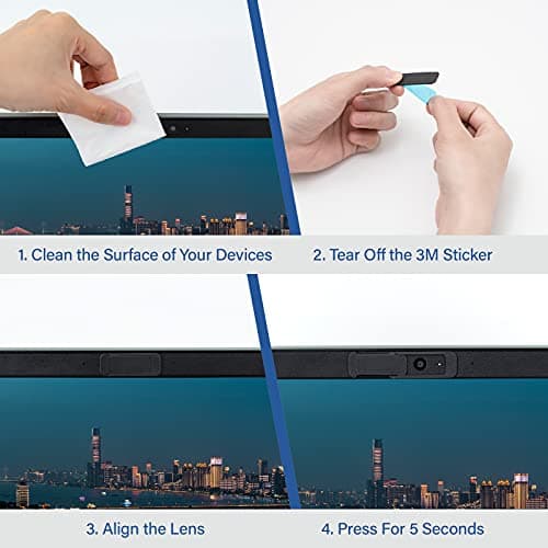 ShinyFX Webcam Cover Slide, Privacy Security Cover, Large Size for Laptop Desktop PC Web Camera, Ultra Thin Privacy Shelter from Breath Lamp for iPad iPadmini iMac Mac Book Mini (Black L-3 Pack) 6