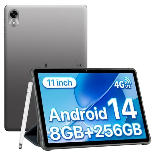 UMIDIGI G9 Tab 11 Inch,Android 14 Tablet Dual SIM Card Slots 8GB+256GB+1TB Expand,Android Tablet with Stylus&Case 7200mAh and 13+8MP Cameras,Cellular with Face Unlock,GPS,FM(Gray)