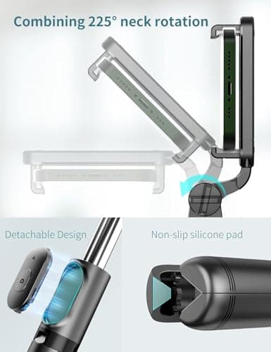 Selfie Stick Tripod with Detachable Wireless Remote, 4 in 1 Extendable Portable Selfie Stick & Phone Tripod Stand Compatible with Gopro, iPhone/Samsung/Huawei 5