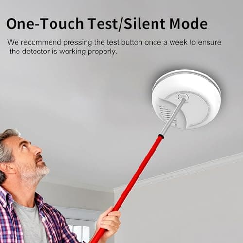 Fire Alarms Smoke Detectors, Photoelectric Sensor Smoke Alarm Battery Operated, Fire Alarm with Test Button & Low Battery Signal, LED Warning Light 85 dB Alarm Sound for Bedroom and Home, 1 Pack 7