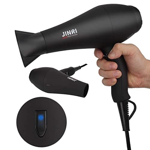 Hair Dryer 1875W, Negative Ionic Fast Dry Low Noise Blow Dryer, Professional Salon Hair Dryers with Diffuser, Concentrator, Styling Pik, 2 Speed and 3 Heat Settings (Bk) 7
