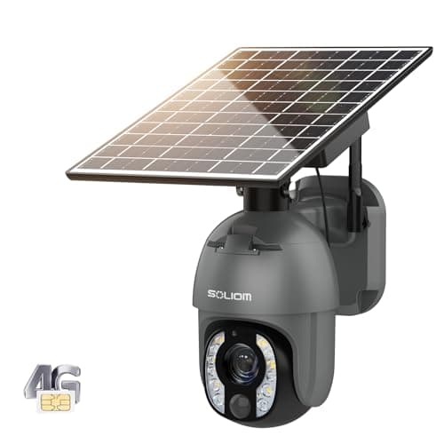 SOLIOM 5MP Security Camera Outdoor with 10X Optical Zoom, 4G LTE Cellular Security Cameras for Home Security with Battery & Solar Powered, Human Detection, Spotlight Color Night Vision, Auto Tracking
