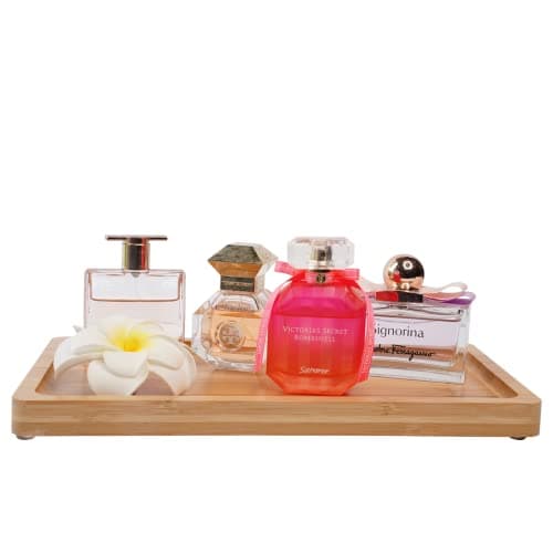 YELLOW LOTUS Bamboo Vanity Tray, 12 inch, Brown, Wooden, Slip Resistant, Perfume, Makeup, Jewelry Organizer, Decorative Toilet Tank Tray 5