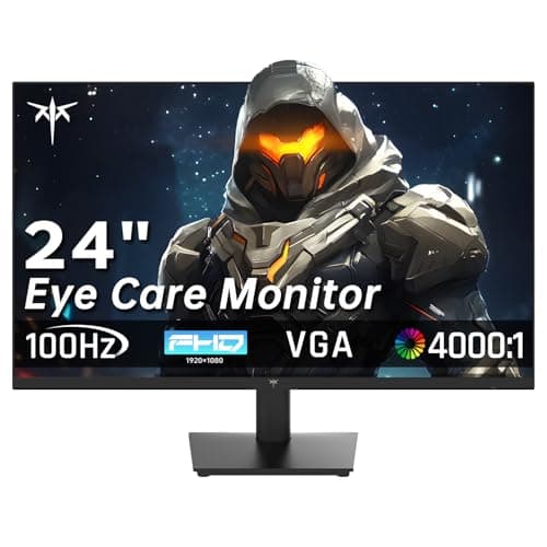 KTC 24 Inch FHD 1080P 100Hz Computer Monitor, VA Panel FreeSync PC Gaming Monitor, HDMI VGA Ports, HDR, 4000：1 Contrast, LowBlue Mode, Ergonomic Tilt Eye Care for Home Office