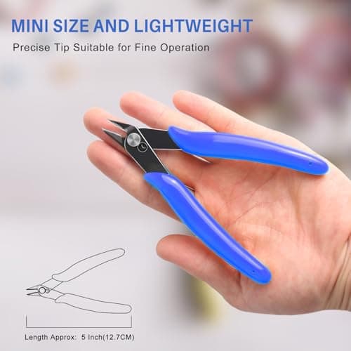 NICE-POWER Wire Cutters, 5 Inch Professional Pliers Cutter Electronic Flush Wire Cutter Carbon Steel Cutting Nippers for Electrical Jewelry making,Floral art scissors(Blue) 5