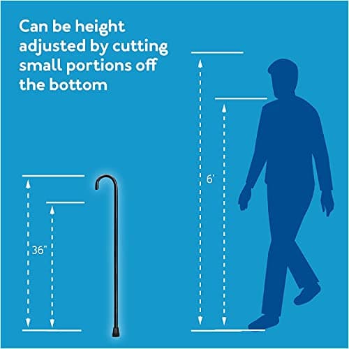 Carex Round Handle Walnut Finish Wood Cane - Walking Cane with Rubber Tip - Fashionable, Traditional Style Walking Stick for Men & Women, 36" Height, 7/8" Diameter, Black, 0.87 Inch 5