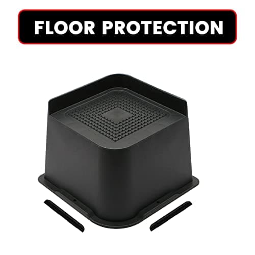 MYMULIKE Bed Risers Heavy Duty, Oversized Furniture Risers, Support Up to 6000 Lbs, Lift 4 inch for Couch, Sofa, Table,Chair (Black 4 Pack, 4 inch) 6