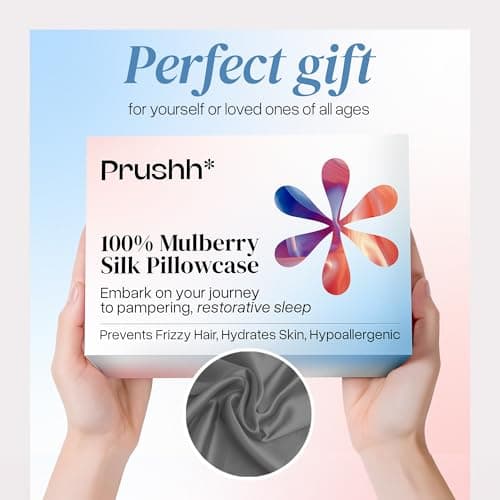 Prushh Luxury Silk Pillowcase - 100% Pure Mulberry Silk - 22 Momme 6A High-Grade Fibers - Silk Pillow Cover for Hair & Skin, Soft, Hidden Zipper, Anti-Acne (Charcoal Grey, Queen (20'' x 30'')) 8