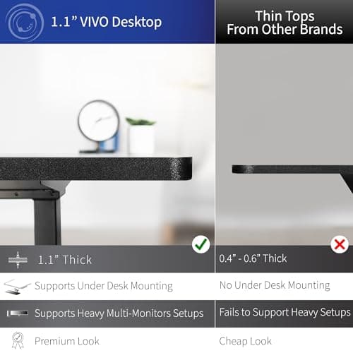 VIVO Electric Height Adjustable 83 x 60 inch Corner Stand Up Desk, 2 Black Solid Table Tops, Black Frame, Memory Controller, L-Shaped Workstation, 3E Series, DESK-KIT-3E8B 7