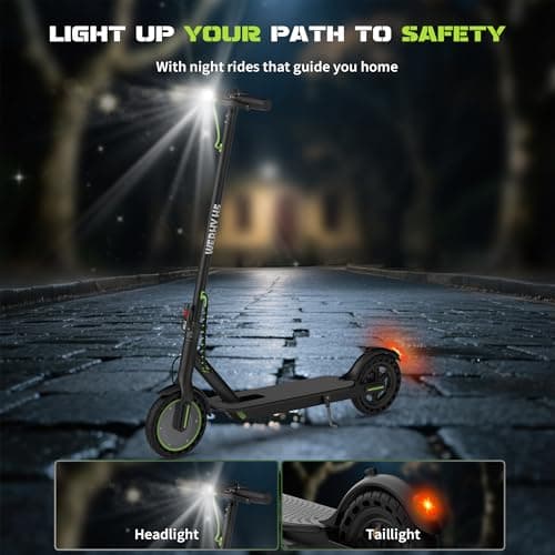 Electric Scooter with 8.5" Solid Tire, 350W Powerful Motor & 19MPH Top Speed, 16 Miles Long Range, Folding E Scooter with Dual Braking for Teens and Adults 6