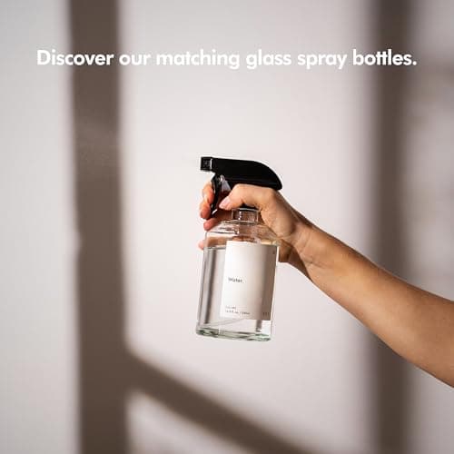 KIVY Glass Soap Dispenser Set [INCL. Waterproof Labels] - with Pump for Hand and Dish Soap - Kitchen & Bathroom Set - Refillable (2X 16oz) 6