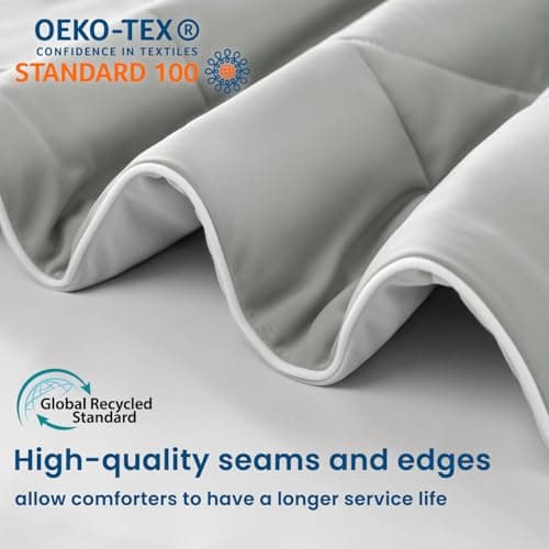 LIANLAM Cooling Comforter King Size,NASA-Grade Double-Sided Cool Tech,Q-Max>0.4,Cooling Blankets for Hot Sleepers,Silky Smooth & Lightweight Summer Comforter（Cool Gray,104"x90" 9