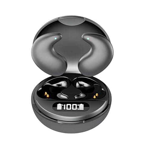 Wireless Invisible Sleep Headphones, Small Flat Fit Comfort Ware Sleeping Earbuds for Side Sleepers, Long Playtime LED Power Display Water Resistant Earphones for Sleeping Running Sports (Black)