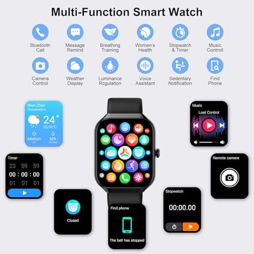 Smart Watch for Men Women (Answer/Make Call), 1.96"HD Smartwatch with Heart Rate/Sleep Monitor/Pedometer/Calories, 113+ Sports Fitness Tracker Watch, IP68 Waterproof Activity Tracker for Android iOS 6