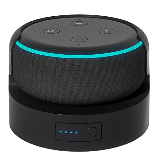 Blanou Echo Dot 3 Battery Base(Not Including dot 3 Speaker), Portable Dot 3rd Gen &Mini 2 Battery Base, 5200 mAh 8 Hours Work Time, Black