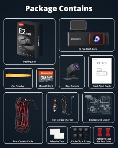 2K Dash Cam Front and Rear with 64GB SD Card, Wireless WiFi Dash Camera for Cars, 1.5'' Screen Mini Dashcam Front and Back, Support G-Sensor/Time Lapse 2 Kinds Parking Monitor 8