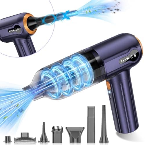 EYYA Handheld Car Vacuum Cleaner Cordless, 15000PA High Power Portable Mini Vacuum & Air Duster, 3 Gear, Digital Display, Hand Held Vacuum Cleaner Rechargeable for Car, Home, Pet Hair