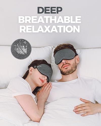 MZOO Luxury Sleep Mask for Back, Side Sleeper, Complete Light Blocking Sleeping Eye Mask Night Blindfold, 3D Zero Pressure & Spacious for Lash Extensions, Breathable Soft Eye Cover Flight Nap Travel 5