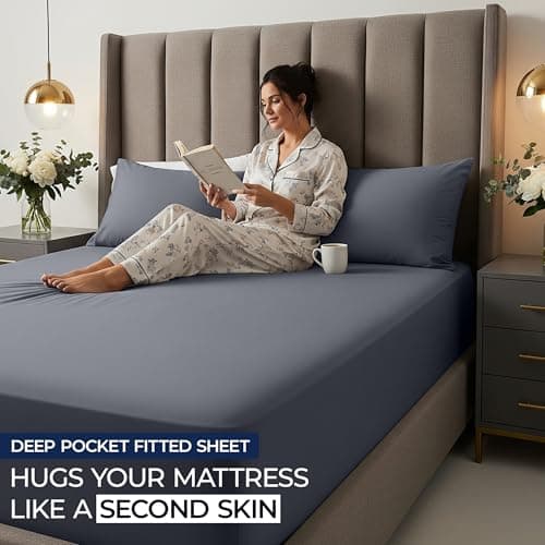 Utopia Bedding Queen Deep Pocket Fitted Sheet – Extra Deep Pocket – Fits up to 21 Inch Mattress – Hotel Luxury – Soft, Breathable and Comfy – Shrinkage and Fade Resistant – Easy Care – (Grey) 8