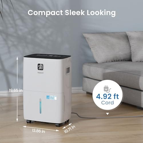 Yaufey 5000 Sq. Ft. Energy Star Certified Dehumidifier, Max 80 Pints Dehumidifier for Basement with Drain Hose, Smart Compressor with Intelligent Humidity Control, Dehumidifiers for Home Bedroom 8
