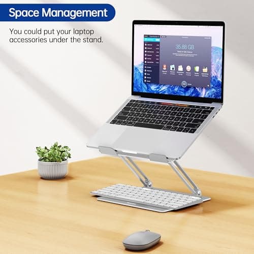 BESIGN LS10 Aluminum Laptop Stand, Ergonomic Adjustable Notebook Tablet Stand, Computer Holder Compatible with Air, Pro, Dell, HP, Lenovo More 10-14" Laptops, Silver 6