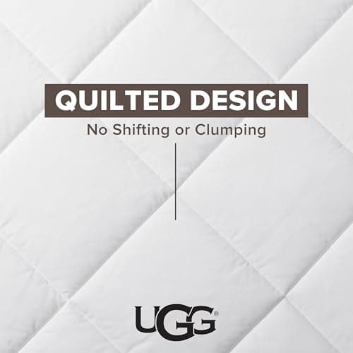 UGG Danielle Comforter Duvet Insert Cooling Lightweight Down Alternative Hypoallergenic Washable Quilted Fluffy Comforter Blanket Corner Tabs for Duvet Cover, King/California King, Bright White 5