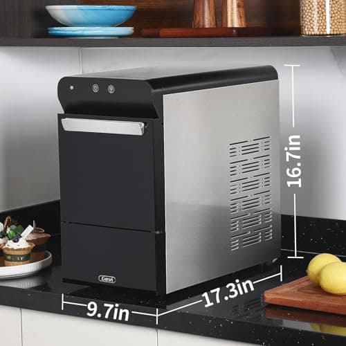 Gevi V2.0 Countertop Gemi Nugget Ice Maker | Self-Cleaning Pellet Ice Machine | Open and Pour Water Refill | Stainless Steel Housing | Fit Under Wall Cabinet | Black 7