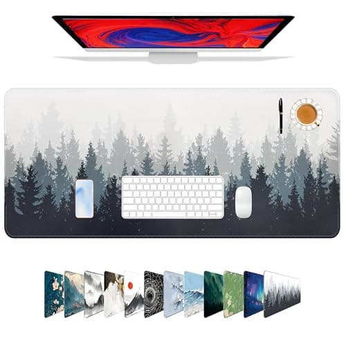 Galdas Mouse Pad For Gaming,Forest Background Pattern XXL XL Large Mouse Mat Long Extended MousePad Desk Mat Non-Slip Rubber Mice Pads Stitched Edges Thin (31.5 x 11.8 x 0.12 Inches) Tree