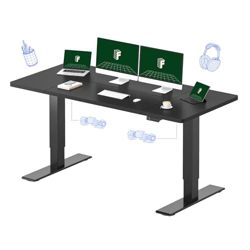 FLEXISPOT 71"x32" Large Dual Motor Electric Standing Desk, Black - 198 LBS Heavy-Duty Capacity, Ideal for Home Office, Creative Studio, or Multi-Monitor Setup