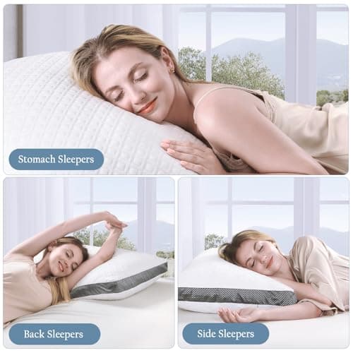 Luxe Linen Tencel Pillows Queen Size Set of 2, 20"x30"Cooling Lenzing Tencel Lyocell Circular Knit Pillow, Adjustable Bed Pillow for Side, Back, Stomach Sleepers 7