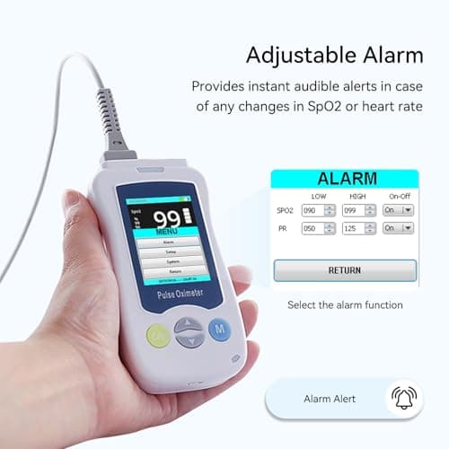 Continuous Pulse Oximeter Fingertip, Medical Grade Accuracy Pulse Oximeters for Baby Fast Reading for SpO2 and Pulse Rate Overnight Monitoring Infant Handheld Blood Oxygen Saturation Monitor for Adults and Kids 5