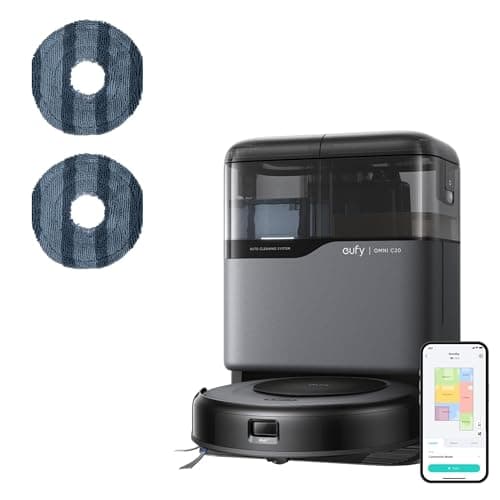 eufy Robot Vacuum Omni C20 with All-in-One Station,3.35-Inch Ultra-Slim Body 2-Pack Vacuum Mop Replacement Pads