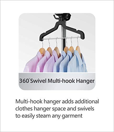 SALAV GS34-BJ 1500W Performance Garment Steamer with 360 Swivel Multi-Hook Hanger and 4 Steam Settings, Black 6