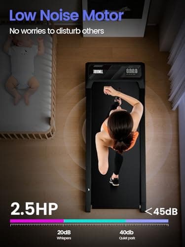 Jackfield Walking Pad Treadmill, 2.5HP Treadmills for Home, Portable Under Desk Treadmill with 5% Incline, 3 in 1 Compact Walking Pads with LED Display, 265 Lbs Capacity, Remote Control 5