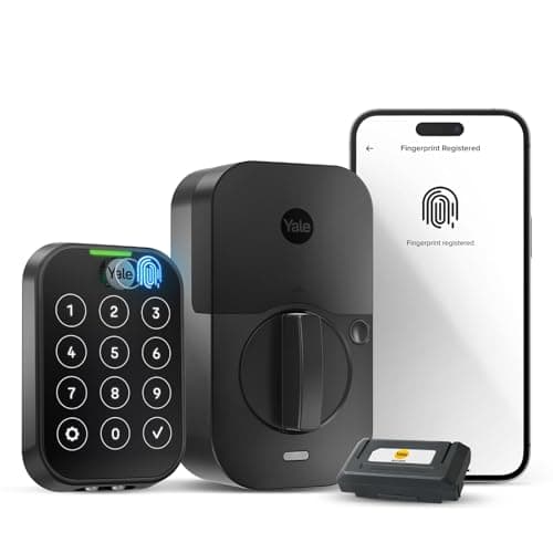 Yale Assure Lock 2 Touch Deadbolt, Black Suede Key-Free Smart Entry Door Lock with Wi-Fi Connected Touchscreen Keypad and Fingerprint Scanner for Code Entry and Remote Access, YRD450-F-WF1-BSP