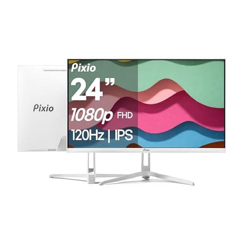 Pixio PX246 Wave White 24 inch 120Hz Refresh Rate FHD 1080p Resolution IPS Panel 4ms GTG Response Time Gaming Monitor with Adaptive Sync