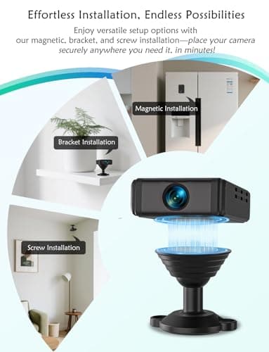 Hidden Video Cameras, Mini Security Camera, 2025 Upgraded Wireless Nanny Cam with 1-Year Cloud Storage, 180° Rotating Lens, Motion Detection, WiFi/Offline Recording, Small Camera Only 0.5in Slim! 5