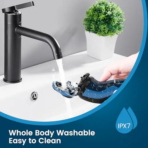 SweetLF Electric Shaver for Men, 3D Rotating Head, USB C Fast Charging, IPX7 Waterproof,Mens Razors with Pop Up Trimmer, Cordless Electric Razor for Men 6