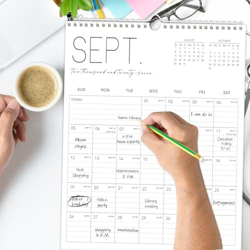 Guasslee Wall Calendar 2026-2027, Vertical Calendar Wall 2026, Jun. 2026-Dec. 2027, 19-Month Paper Calendar Spiral Bound, Monthly Planner Wall for Office School Home Easy Organizing, 14” X 11” 5