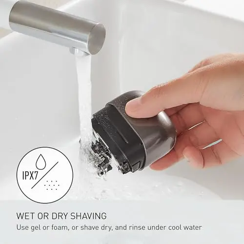 Panasonic Swipe Right Travel Shaver for Men, Portable Electric Razor with USB-C Charging, 3-Blade Cutting System and Beard Sensor Technology, Wet/Dry Use - ES-CM3A-K 8
