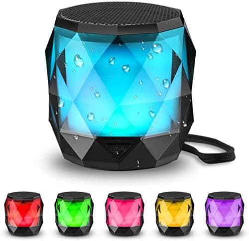 LFS Portable Bluetooth Speaker with Lights, Night Light Wireless Waterproof Speaker Magnetic, 7 Color LED Auto-Changing, Built-in microphone, TWS Stereo Pairing, Mini Speaker for Shower, Home, Outdoor