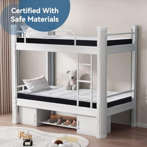 Topllen 5 inch Twin Size Memory Foam Mattress in a Box – Cooling Gel‑Infused Foam, Pressure‑Relief Comfort, Fiberglass-Free, CertiPUR‑US® Certified 6