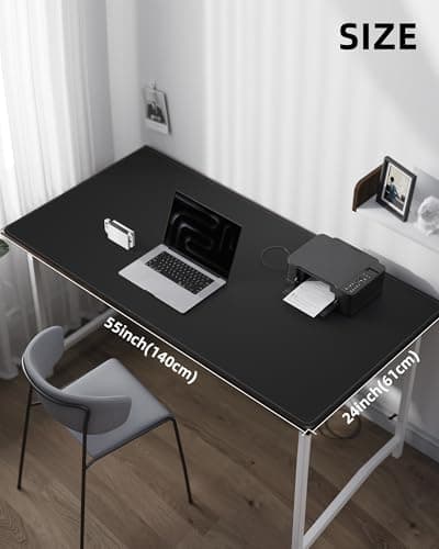Large Desk Mat 55"x24" - Premium Non-Slip Desk Pad, Waterproof and Scratch-Resistant Office Desk Protector, Large Desk pad Workspace Mat for Home and Office(Black) 5
