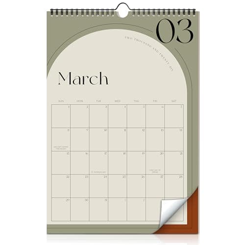 Aesthetic 2026 Wall Calendar - Runs Until December 2026 - The Perfect Wall Hanging Calendar Planner for Easy Organizing