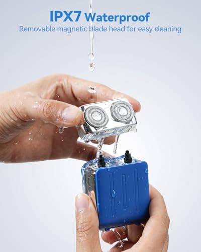 Mini Electric Shaver for Men - USB C Fast Charge Portable Small Shavers with LED Display - IPX7 Waterproof Wet and Dry Travel Electric Razor Dual Head Pocket Shaver for Beard Face 6