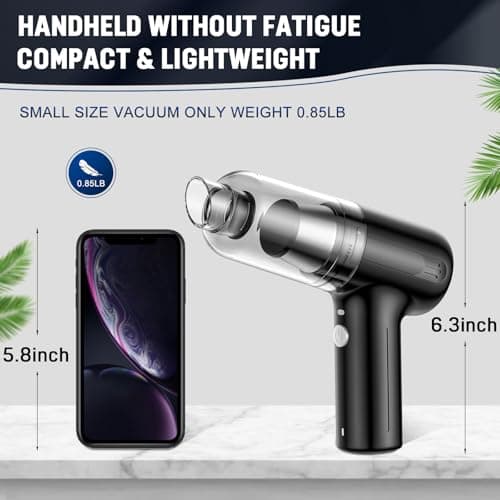 Lovyi Mini Car Vacuum Cleaner, Handheld Vacuum Cordless,2 in 1 Rechargeable Vacuum Cleaner & Blower,Small Car Vacuum with 6000Pa Suction Power,Air Duster Hand Held Vacuum,Portable Vacuum for Car Home 6