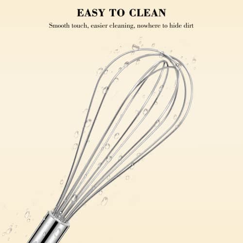 NileHome Stainless Steel Whisk Set 8" 10" 12" Kitchen Whisk Balloon Whisk Kitchen Wisk Wire Whisks for Cooking, Whisking, Blending, Beating, Stirring-3 Pack… 5