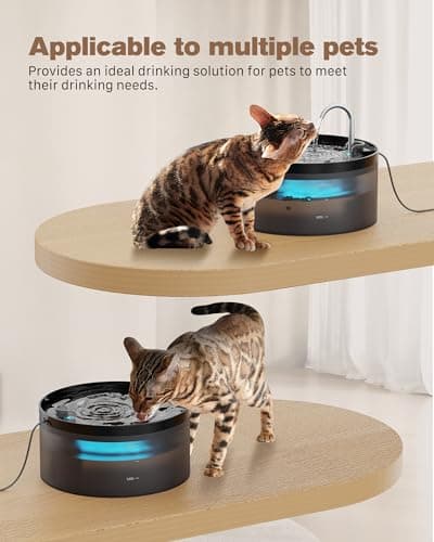 Cat Water Fountain: 108oz/3.2L Cat Fountain Super Silent Pet Drinking Dispenser - Water Fountains for Kitty Indoor - Quiet Pump and Faucet Design - Suitable for Cats and Dogs - BEMOONY 8